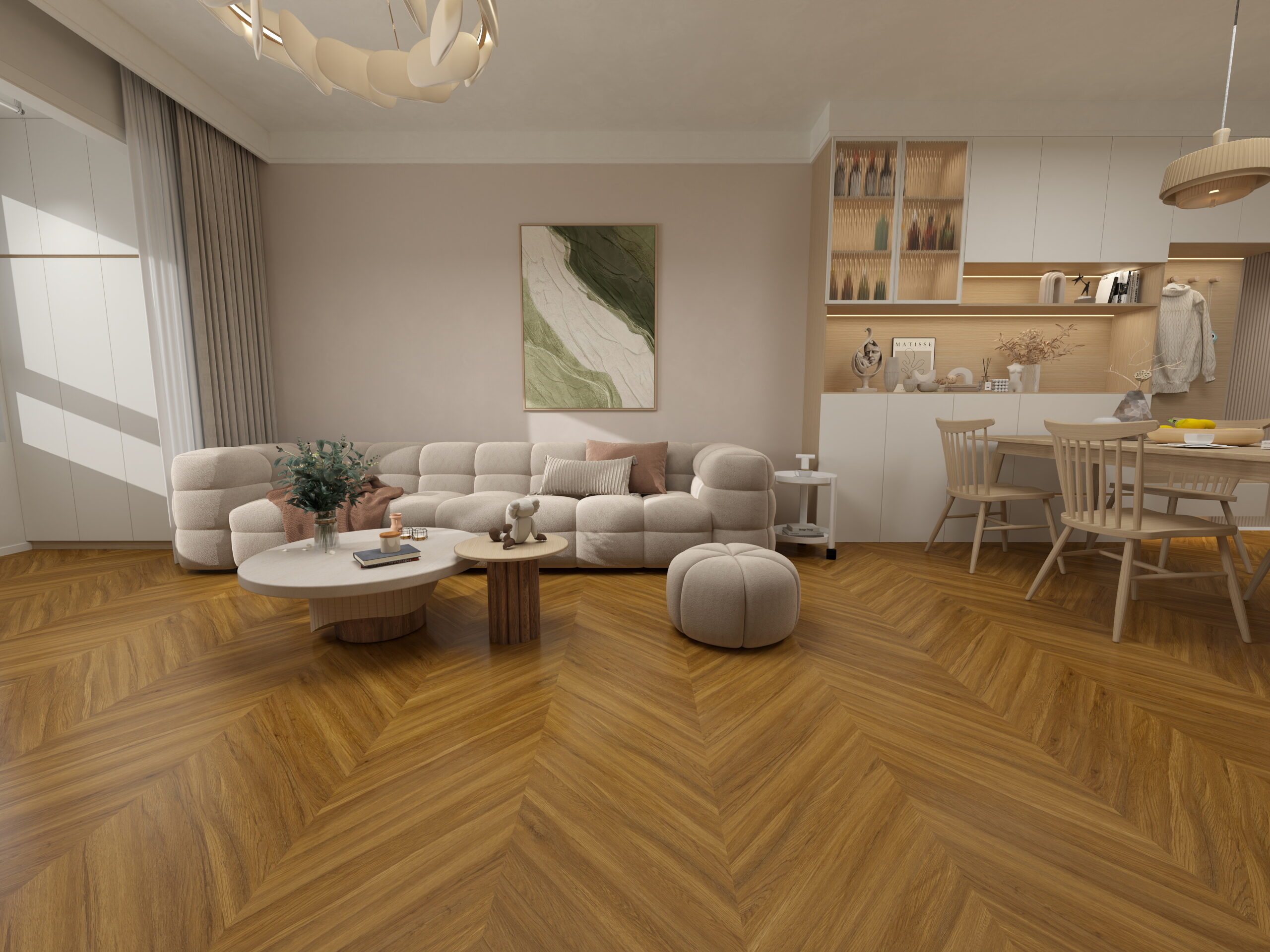 Ibiza Chevron Flooring | OAKA Floors Ibiza Chevron Flooring in natural wood finish